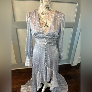 Hi low open back purple dot boutique dress Size Medium